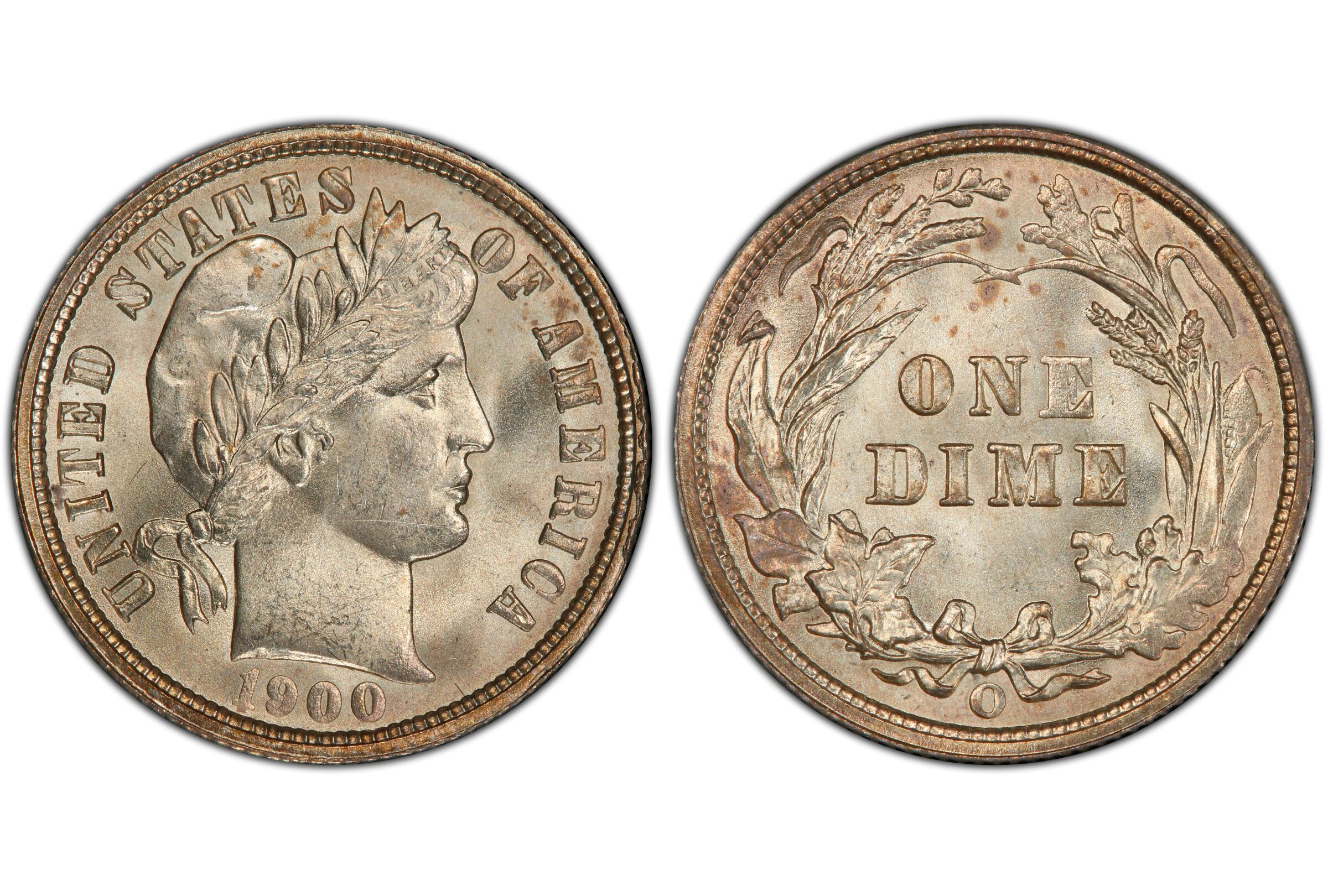 Esta es una moneda de 10 centavos de la serie Barber que fue acuñada en 1900 (Foto: PCGS)