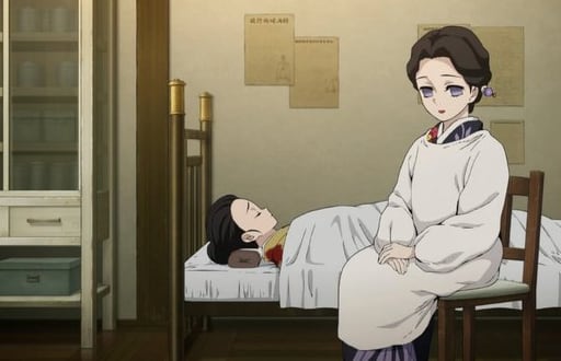 Tamayo ha trabajado como doctora desde que se liberó del control de Muzan (Foto: Ufotable)