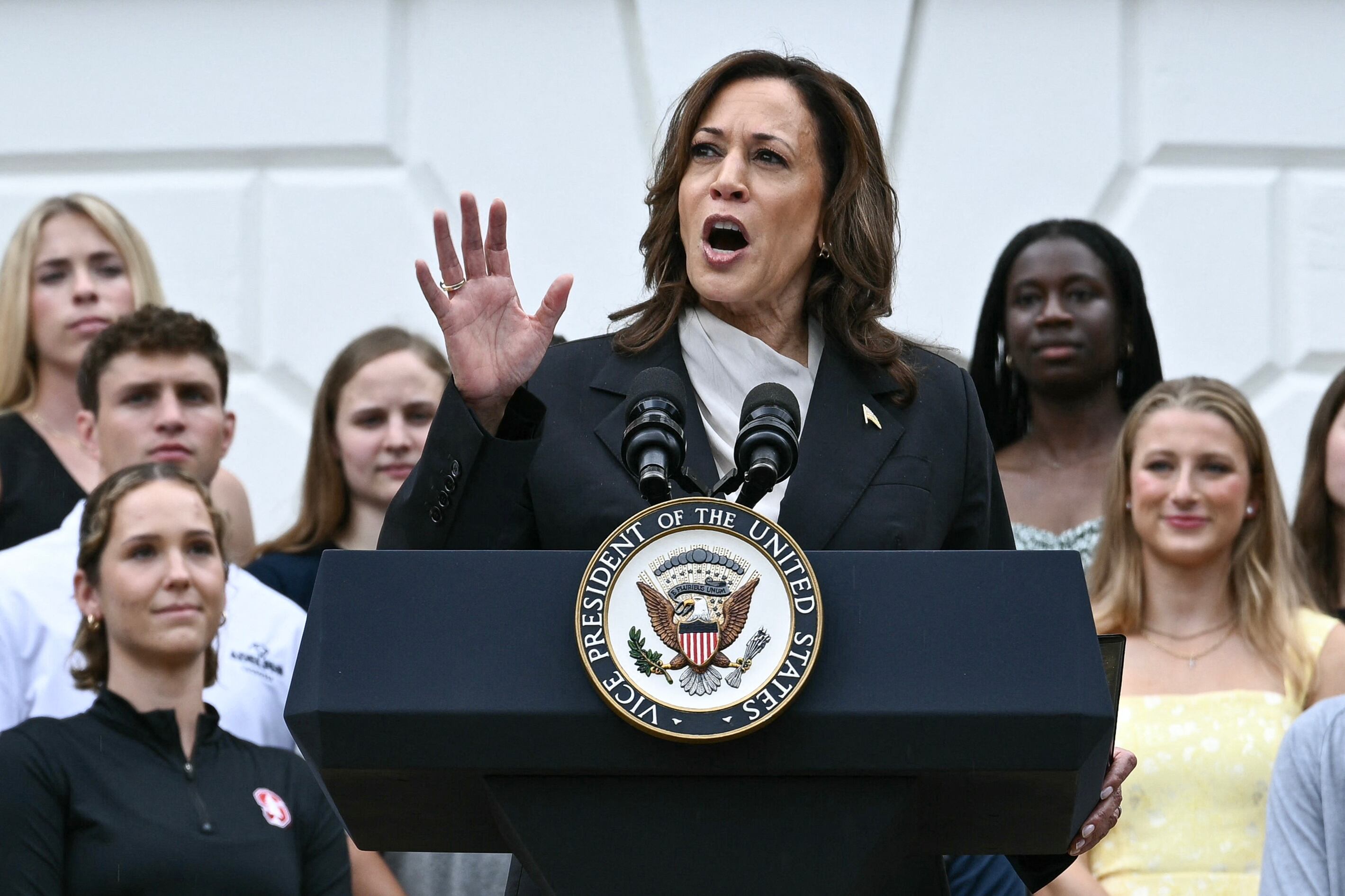 La vicepresidenta de Estados Unidos Kamala Harris. (Foto de Brendan SMIALOWSKI / AFP).
