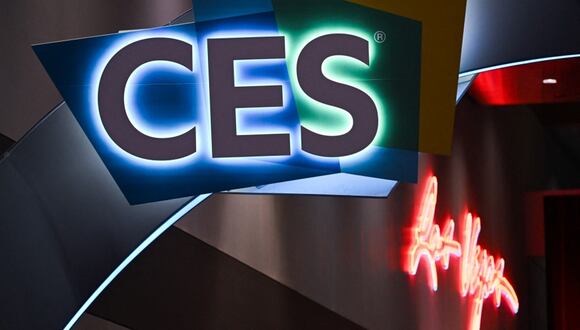 Logo del CES. (Photo by Patrick T. Fallon / AFP)
