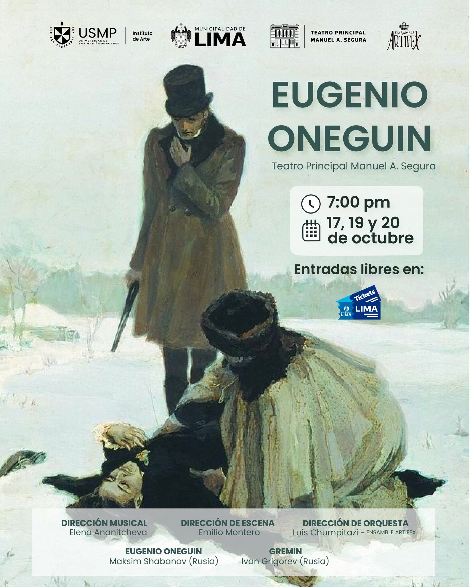 La ópera de Eugenio Oneguin se presentará en Lima este 17, 18 y 19 de octubre | Foto: facebook