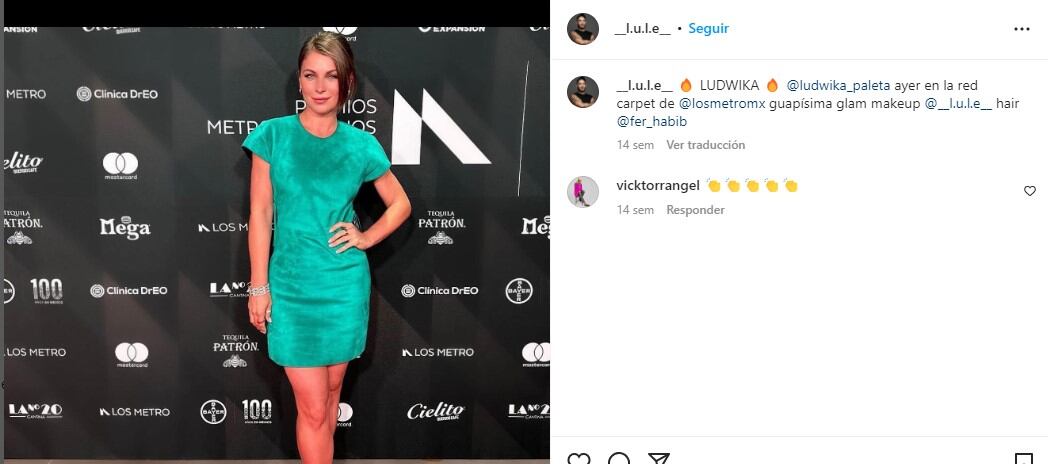 Ludwika Paleta asistió a los Premios Metropolitano del Teatro 2022 siendo maquillada por Lule (Foto: Jonathan Lule / Instagram)
