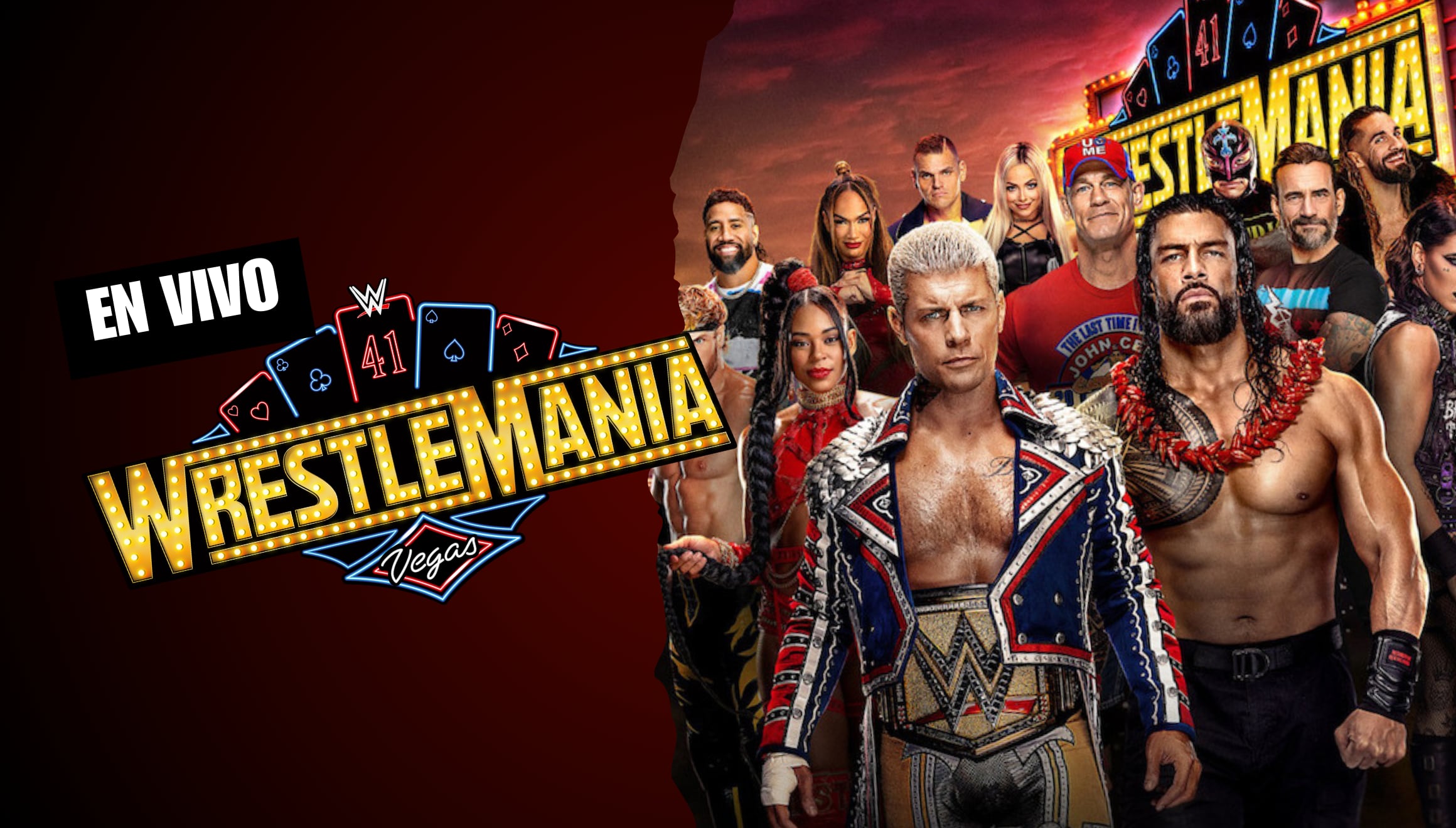 Superestrellas de la WWE se enfrentan en la espectacular Noche 1 de WrestleMania 41. Consulta los horarios, canales y resultados en tiempo real de lo mejor de la lucha libre profesional. | Crédito: WWE / Composición Gestión Mix