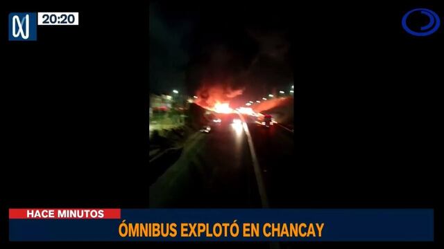 Huaral: reportan la explosión de un ómnibus a la altura del nuevo cruce al puerto de Chancay | VIDEO