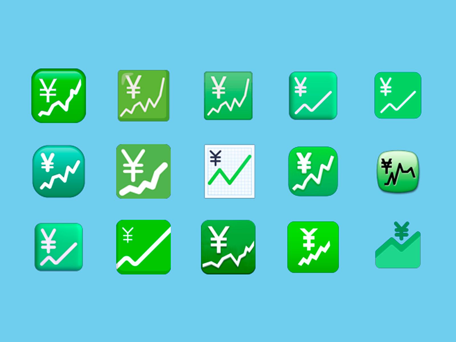 WHATSAPP | Así se muestra el emoji del incremento del Yen en WhatsApp y otras plataformas. (Foto: Emojipedia)