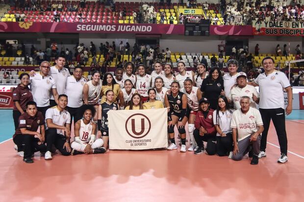 Universitario celebró el triunfo ante Rebaza Acosta. (Foto: Liga Profesional de Vóley)