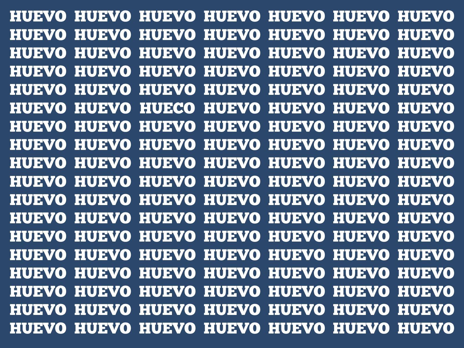 Reto visual: Tienes que ser rápido. Ubica la palabra HUECO antes de que los segundos lleguen a cero. (Creación: Mag)