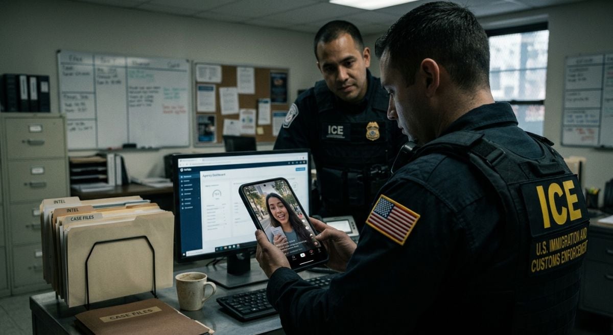Agentes de ICE consideraron utilizar imágenes de perfiles para identificar a usuarios que compartían datos sobre su situación migratoria (Foto: Imagen creada por El Comercio MAG usando Gemini)