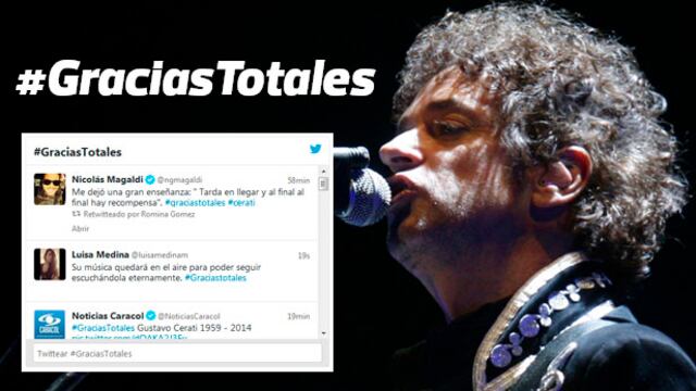 #GraciasTotales: el hashtag del adiós a Gustavo Cerati