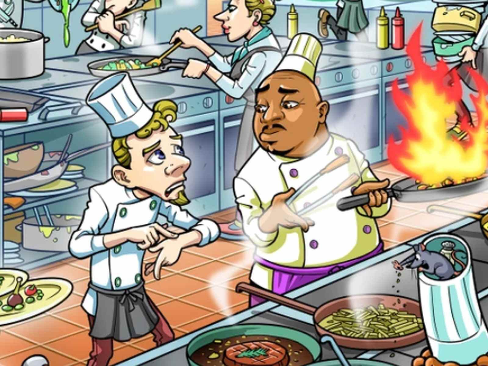 RETO VISUAL | En esta imagen se puede apreciar a un ayudante de cocina preocupado porque no sabe dónde está su reloj de pulsera. (Foto: genial.guru)