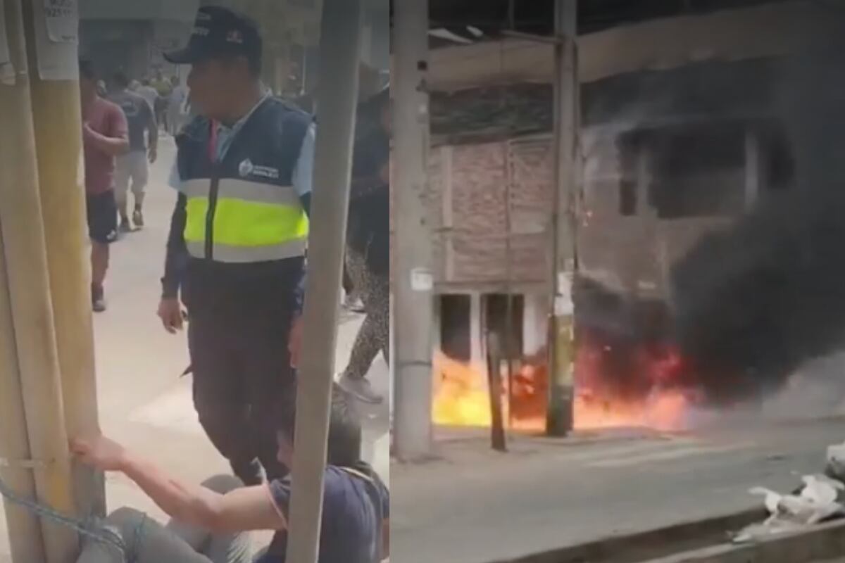 El hombre fue amarrado a un poste por más de media hora. PNP ya lo puso a disposición del Ministerio Público. Foto: composición EC/captura América Noticias