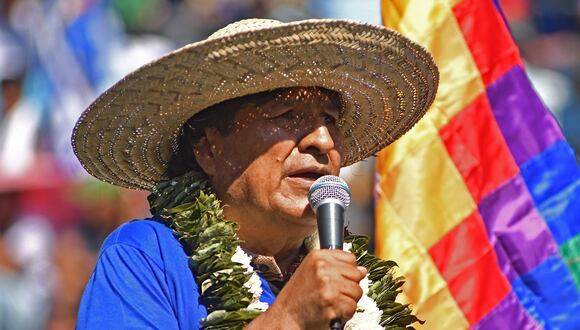 El expresidente de Bolivia Evo Morales habla durante un acto de proclamación de su candidatura para los comicios presidenciales de 2025, en Villa Tunari, Bolivia, el 10 de junio de 2024. (Foto de Jorge Abrego / EFE)