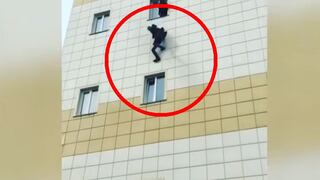 Rusia: Víctimas saltan de edificio en incendio [VIDEO]