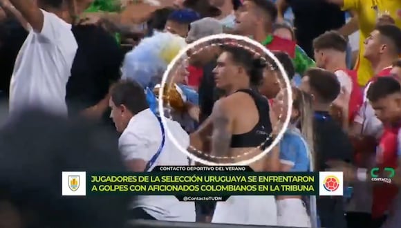 Entérate cómo empezó la pelea en las tribunas entre uruguayos y colombianos, tras el pitazo final del partido.