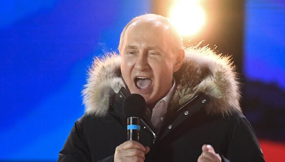 El candidato presidencial, el presidente Vladimir Putin. (Foto de Kirill KUDRYAVTSEV / AFP)