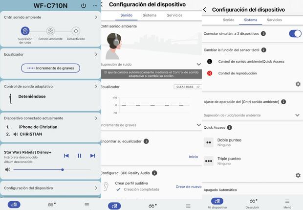 Los controles se pueden manejar desde la 'app' de Sony.