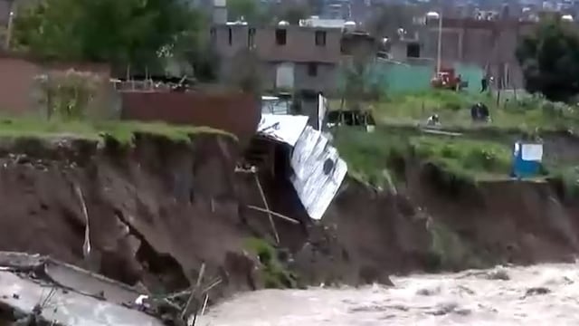 Huancayo: lluvias provocan caída de cinco viviendas cerca del río Cunas