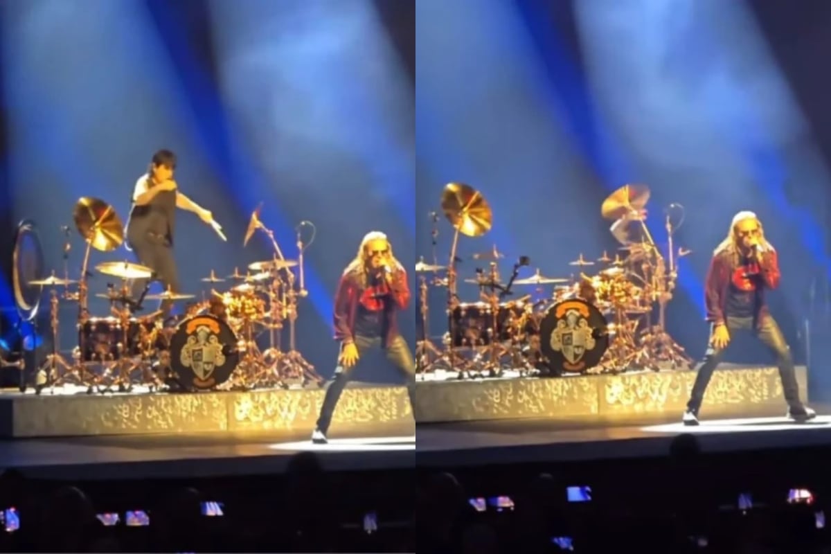 Alex González de Maná se cae en pleno concierto, pero se levanta y sigue tocando. (Foto: Composición)