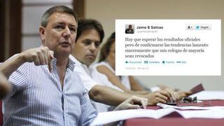 Regidor Jaime Salinas: “Lamento que mis colegas de mayoría sean revocados”