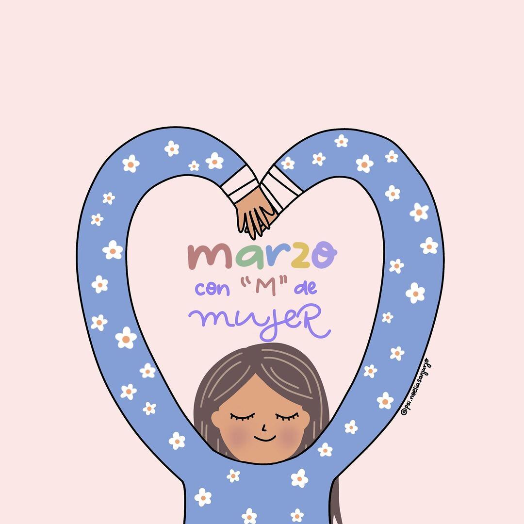 Estas son las ilustraciones más originales y bonitas para enviar por el Día de la Mujer. (Instagram|@psi.noeliasanjurjo)