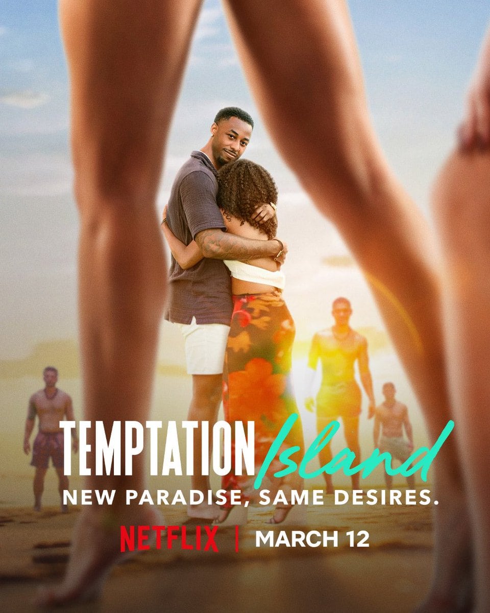 El póster de "Temptation Island", reality con un elenco conformado por 32 personas en total (Foto: Netflix)