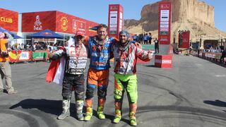 Dakar 2020: así celebraron los motociclistas peruanos en el podio de llegada | FOTOS