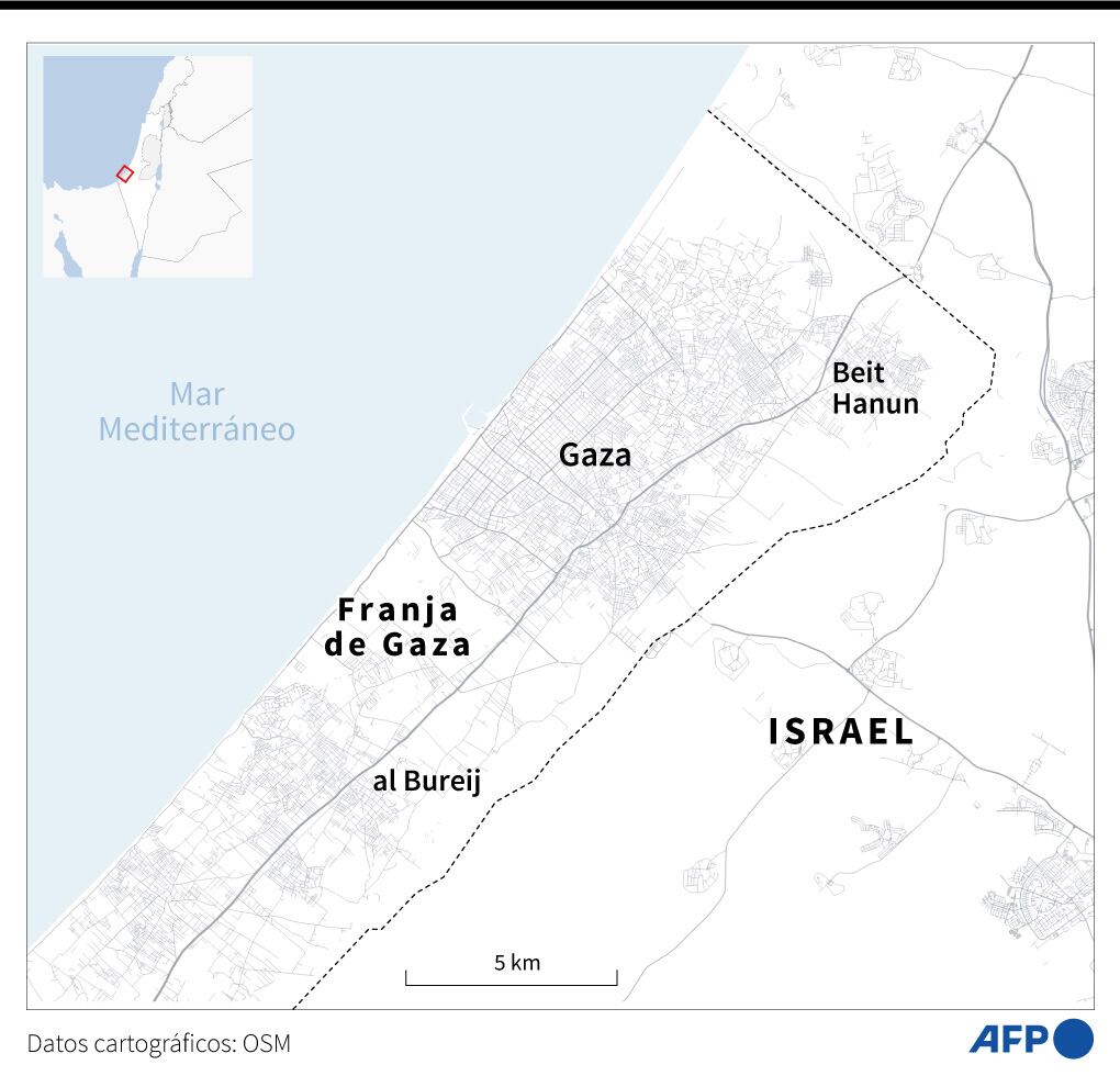 El norte de la Franja de Gaza. (AFP).