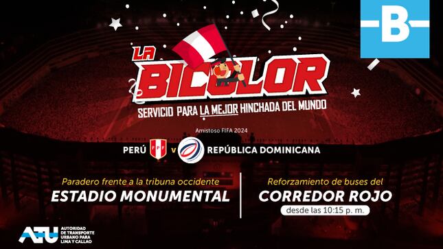 Al finalizar el encuentro se reforzará con cinco buses articulados de 18 metros y cinco buses de 12 metros, que harán la ruta hacia el óvalo de la Perla, en el Callao.