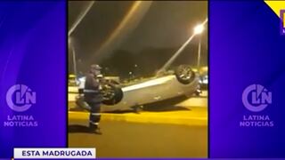 San Borja: conductor salió ileso pese a que su vehículo dio varias vueltas de campana en la vía expresa de Javier Prado | VIDEO 