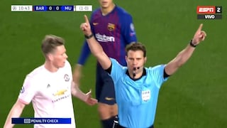 Barcelona vs. Manchester United: árbitro cobró penal para culés pero cambió tras aviso del VAR | VIDEO