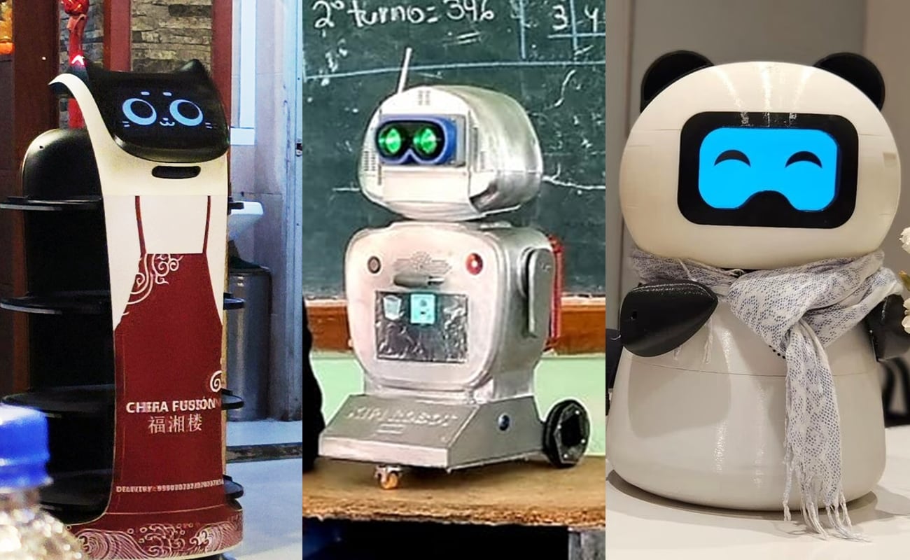 Un gato-robot mesero, otro que atiende a pacientes y una que enseña ciencia. Estas máquinas son más comunes en otros países. ¿Cómo nos adaptaremos los peruanos a la robótica? (Foto: composición EC)