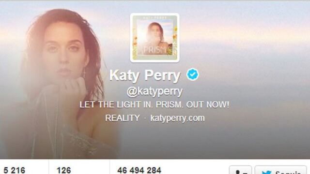 Katy Perry superó a Justin Bieber como la persona más seguida en Twitter