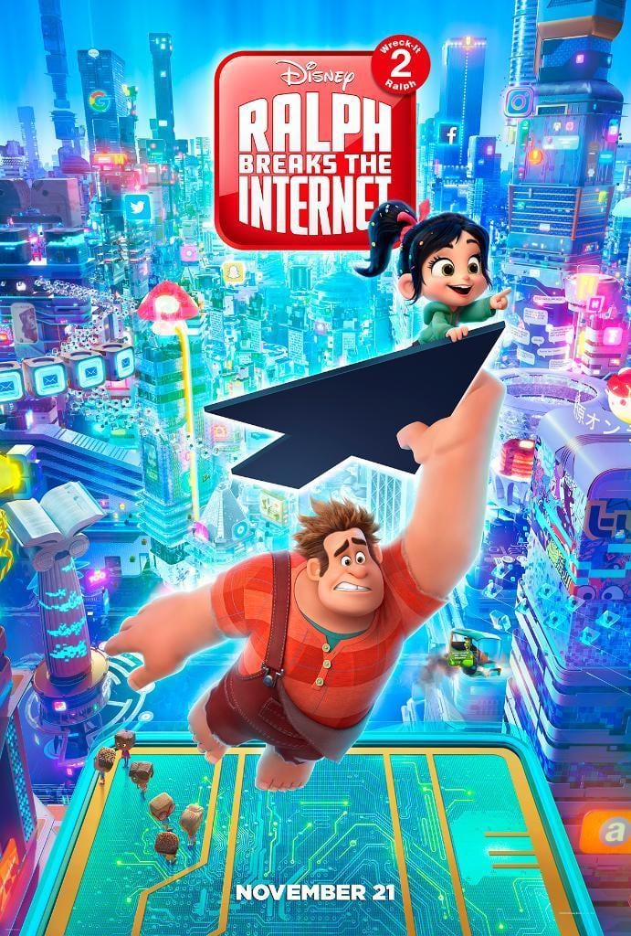 El póster de "Wifi Ralph", película de Rich Moore y Phil Johnston que se desarrolla a lo largo de 112 minutos de metraje (Foto: Walt Disney Pictures)