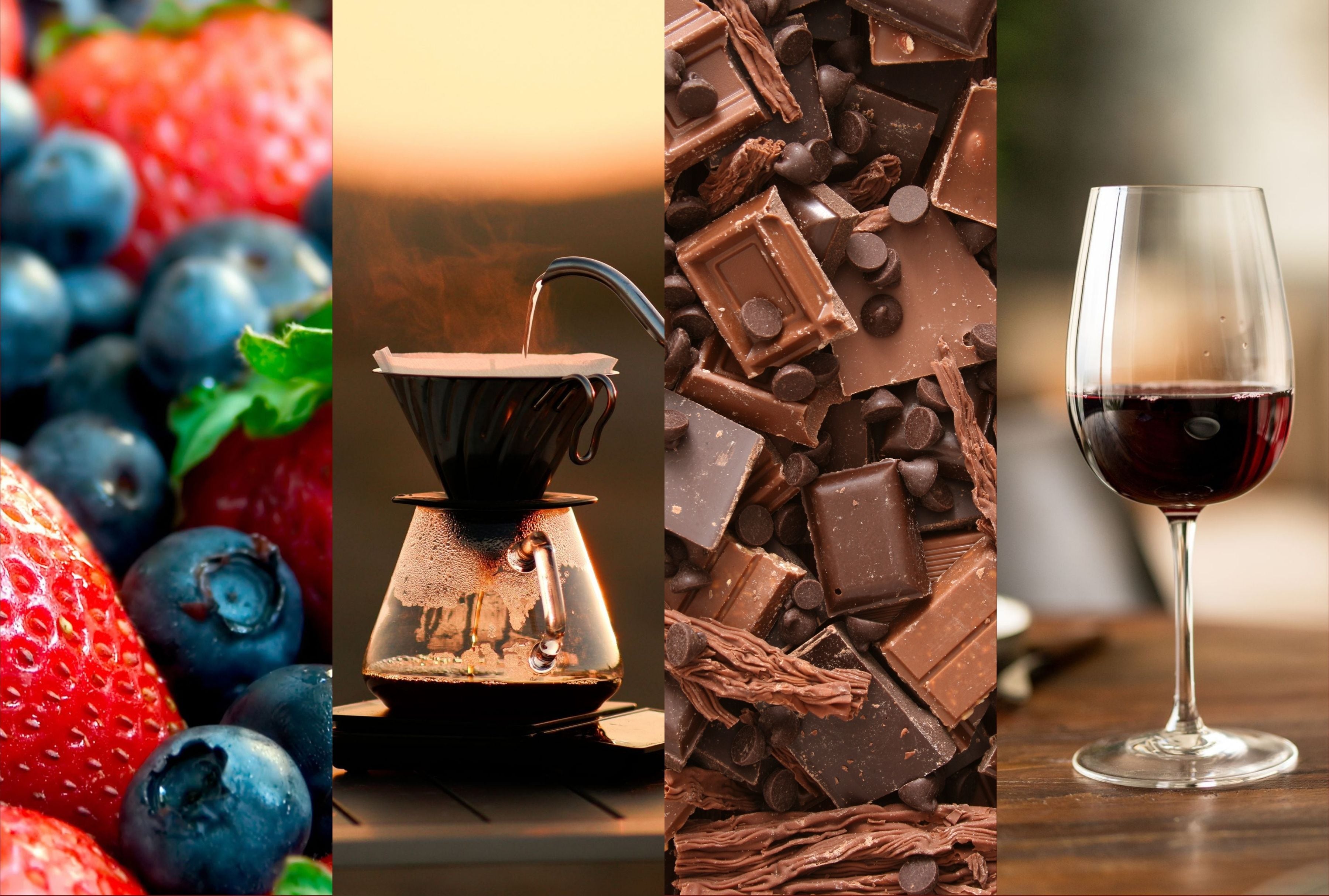 Incluir en la dieta frutas, chocolates, vino y café puede reducir el riesgo de síndrome metabólico hasta en un 23% de acuerdo con el un estudio realizado en Brasil. (Foto: Composición MAG con imágenes de iStock)