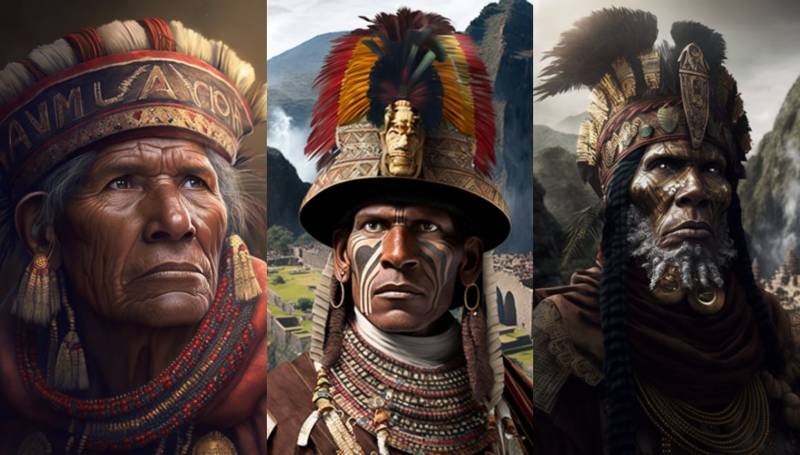 De acuerdo a la inteligencia artificial Midjourney, así fueron los incas Manco Cápac, Atahualpa y Pachacútec.