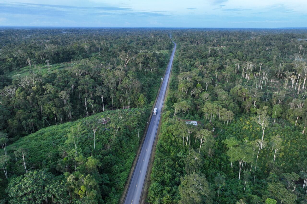 defauCarretera que cruza el bosques en la Amazonía de Ecuador. Foto: Rhett A. Butler.
lt