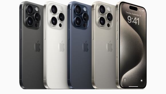 Los cuatro acabados del iPhone 15 Pro y el iPhone 15 Pro Max