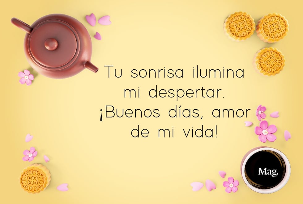 Tu sonrisa ilumina mi despertar. ¡Buenos días, amor de mi vida! Crear frases de buenos días para tu pareja personalizadas demuestra cuánto piensas en ella o él. | Crédito: Composición Mag / Freepik