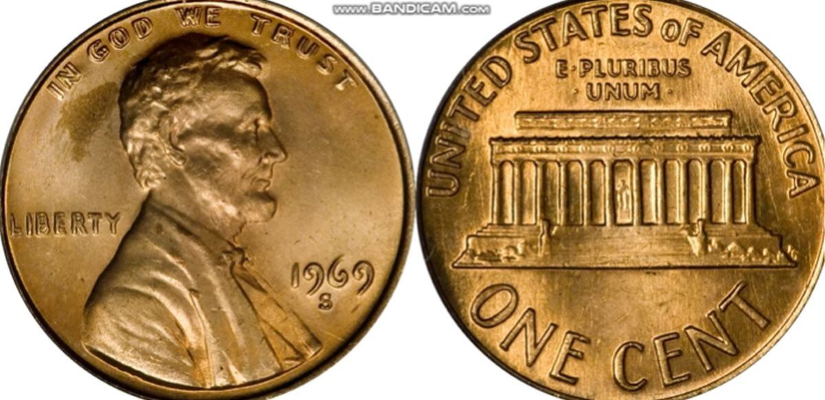 Centavo de Lincoln de 1969-S (Foto: COinHELPu / YouTube)