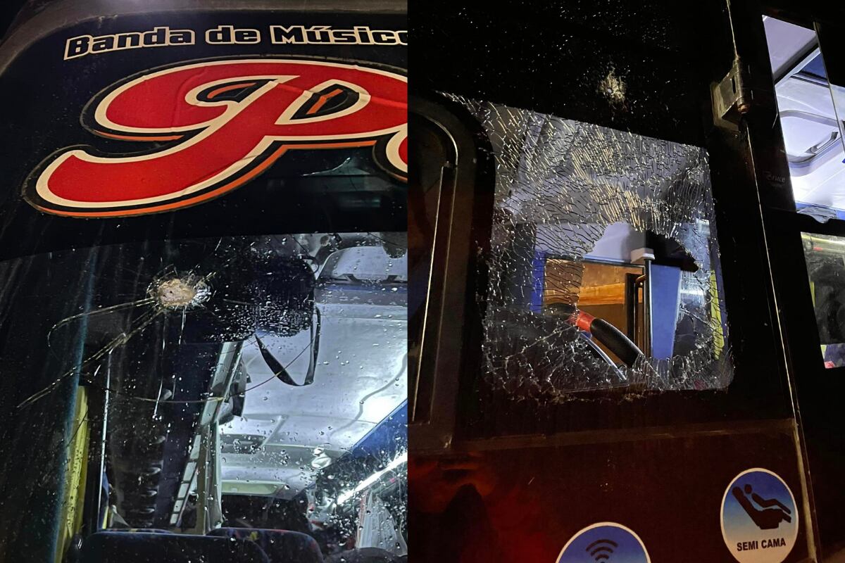 Delincuentes dispararon múltiples veces contra el ómnibus. Malhechores colocaron rocas en la pista para que no puedan avanzar. Foto: composición EC/captura Star Pomapata 'La Auténtica'