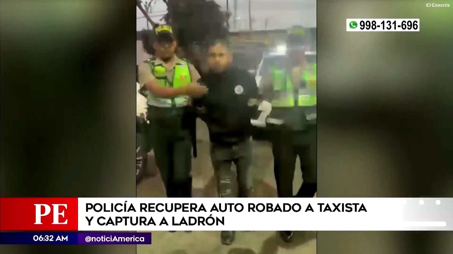 PNP captura a ladrón que había robado auto en San Juan de Lurigancho. (Foto: América Noticias)