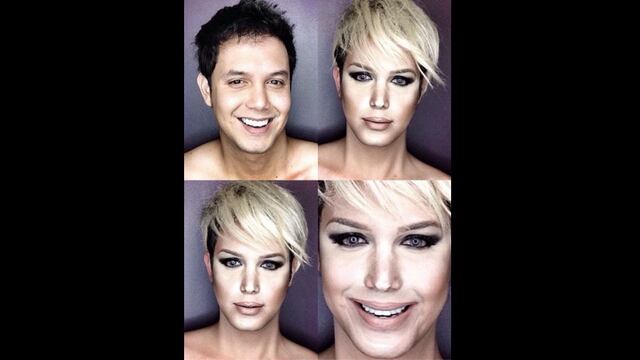 Hombre se ‘transforma’ en celebridades con maquillaje