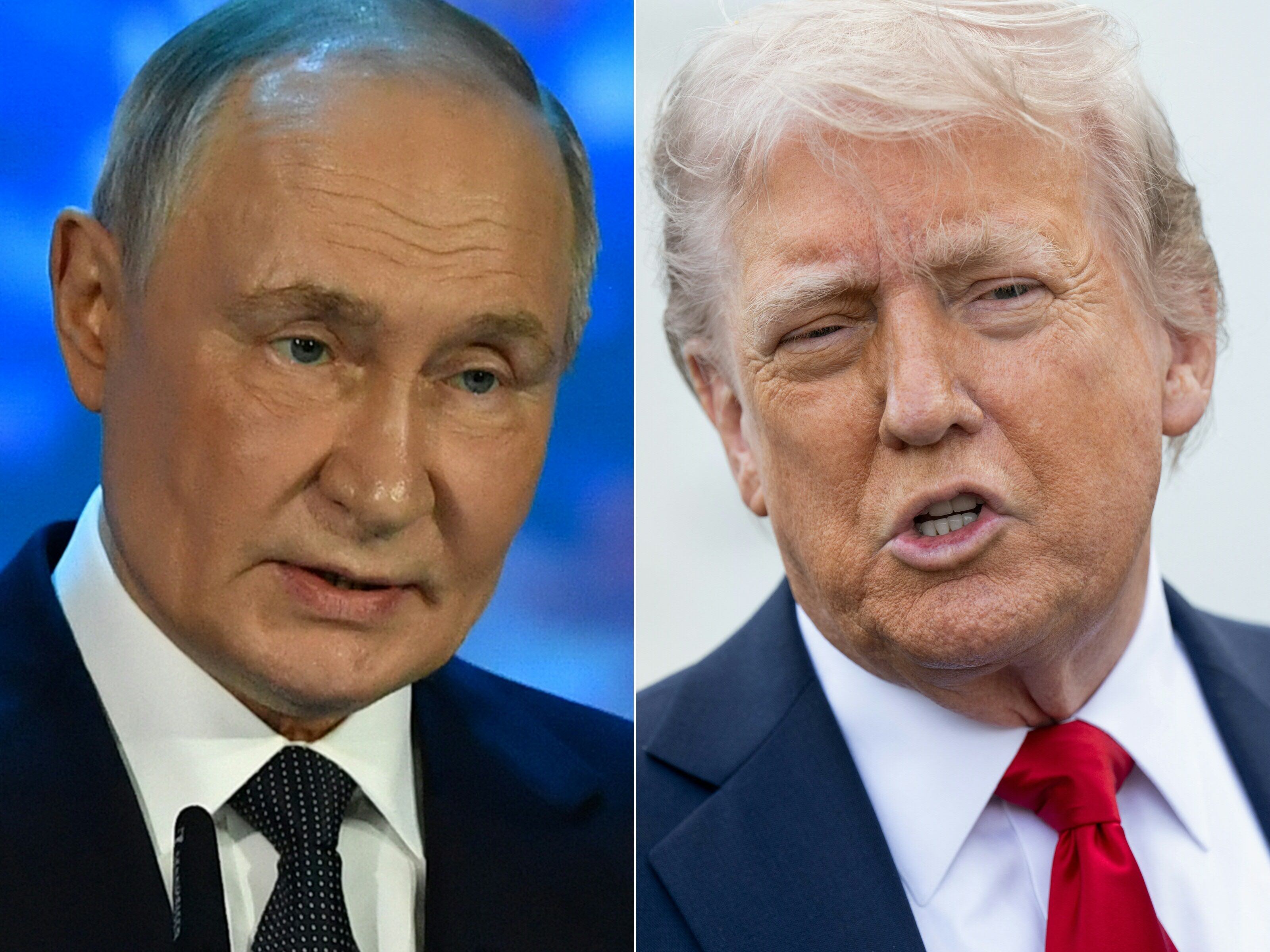 El presidente ruso Vladimir Putin y el presidente estadounidense Donald Trump. (Fotos de Olga MALTSEVA y SAUL LOEB / AFP).