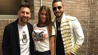 Maluma se presentó en Barcelona y Lionel Messi y Antonella Roccuzzo fueron a verlo