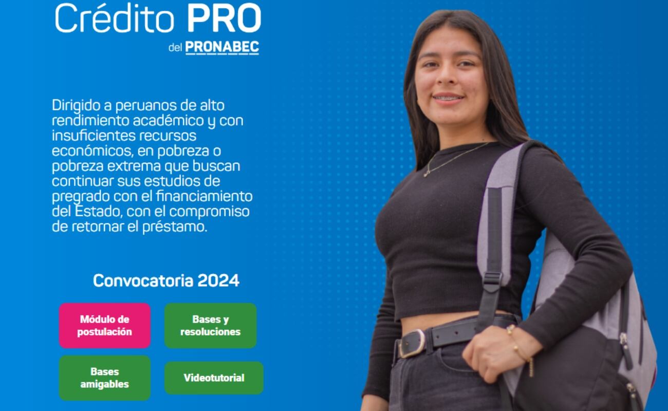 Pronabec lanzó su programa Crédito Pro para los jóvenes estudiantes que destaquen en la universidad e institutos. Foto: Captura