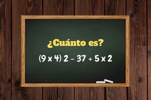 ¿Lo solucionarás en menos de 10 segundos? Halla la respuesta de (9 x 4) 2 - 37 + 5 x 2