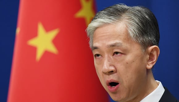 El portavoz del Ministerio de Relaciones Exteriores de China, Wang Wenbin, en una imagen del el 24 de julio de 2020.(Foto de GREG BAKER / AFP).
