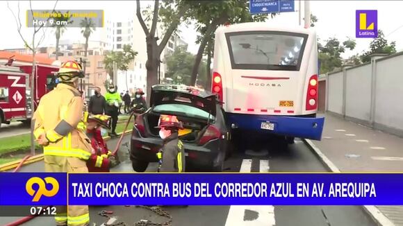 San Isidro: colectivero chocó contra un bus del Corredor Azul y dejó a una persona herida