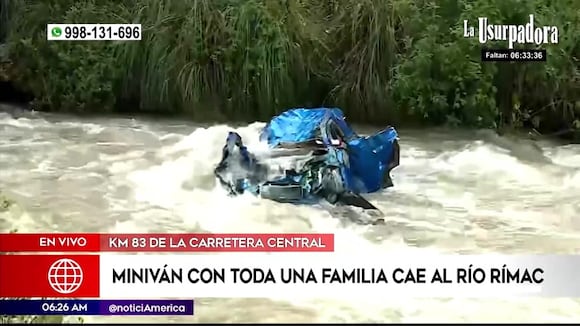 Miniván con toda una familia cae al río Rímac