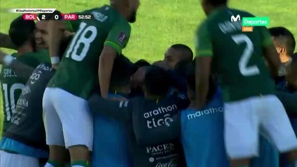 Moisés Villarroel puso 2-0 a Bolivia ante Paraguay en La Paz. (Video: Movistar Deportes)